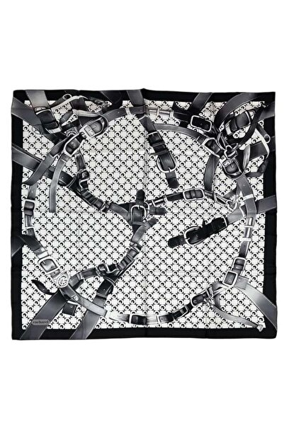 Cacharel İpek Eşarp Twill - 8938313-911 Siyah Gri