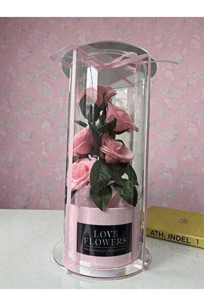 OEM Bouquet of soap roses Pink in a pot 30 cm / 15 cm /15 cm