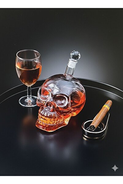 XTRIKE ME Kuru Kafa Tasarımlı İçecek Şişesi Karaf Sunum Şişesi 550 Ml