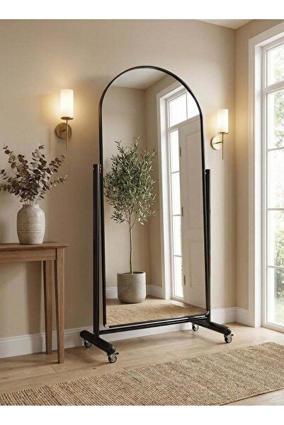 Taimi Extra Large Mirror With Elegant Design 170 X 60 Cm - Black Metal Frame