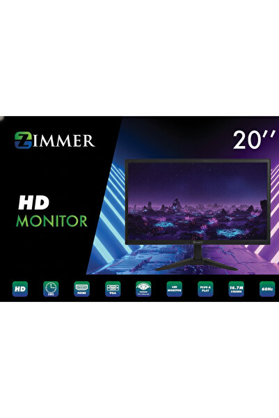 Zimmer 20 İnç HD Monitör – Güvenlik,Karavan ve Ofis Uyumlu