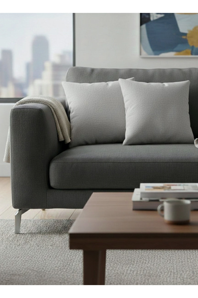 Brillant AÇIK GRİ Renk 45X45 Ölçü Petek Dokuma Yumuşak Yapılı Kırlent Kılıf