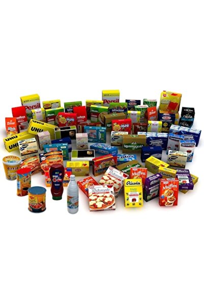 OEM Supermarket Play Set with Miniature Food, 65 Pieces, Plastic