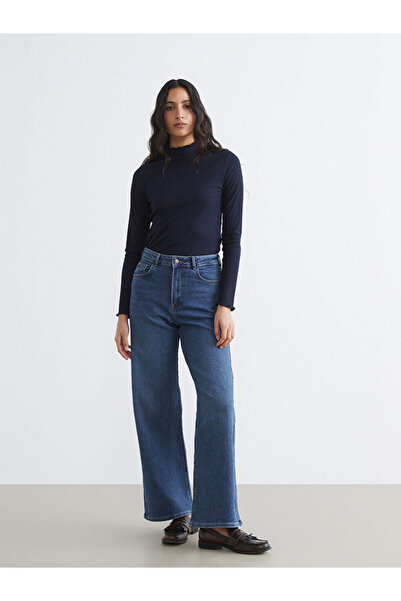 LC Waikiki Γυναικείο τζιν παντελόνι Indigo Wideleg