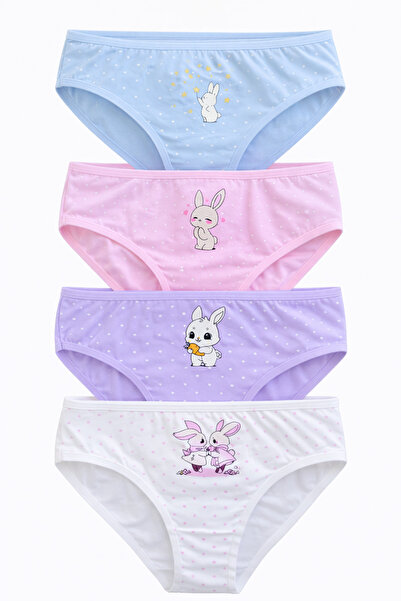 Fanilam سراويل داخلية قطنية للفتيات مكونة من 4 قطع، نمط لطيف، خصر ناعم، قماش ...