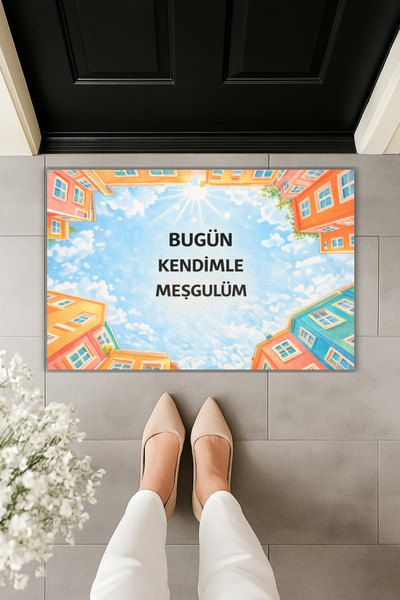 Dormot Modern Digital Printing Doormat - Colorful Concise Words Series - Fron...