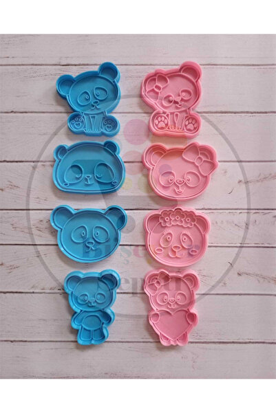 Bi'şeyler Sepeti Pandas Cookie Mold - Pandas Cookie Cutter - 6 Figures 12 Pieces