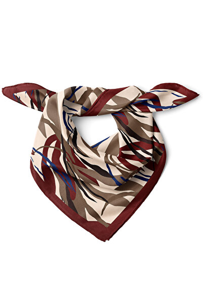 nehir eşarp Bordo Dal Desen Fular Bandana 50x50 Cm