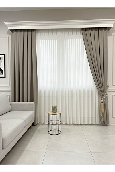 Brillant LATTE KAHVE Renk 1/3 SIK PİLE Petek Dokuma Yumuşak Yapılı Panama Fon...