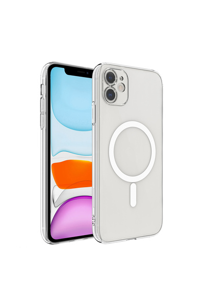 TechTrove iPhone 12 İçin Uyumlu Kamera Korumalı M-Safe Şarj Özellikli Şeffaf ...