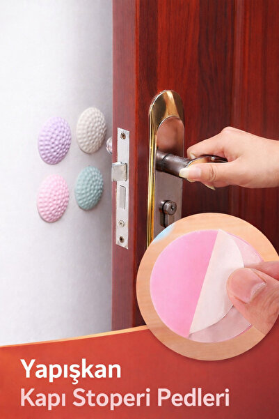 PooleMark Yapışkanlı Silikon Kapı Stoperi Kapı Kolu Duvar Tamponu Darbe Emici...