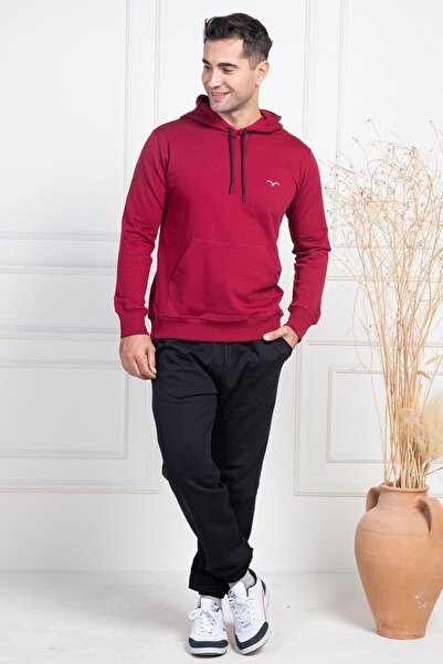 Mecit Pijama Мъжки пижамен комплект Mecit 2975, бордо червен, 100% памучен, с...