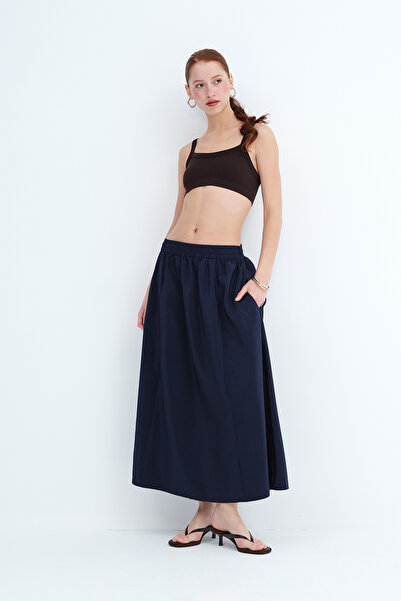 Addax Elastic Waist Long Skirt E1272