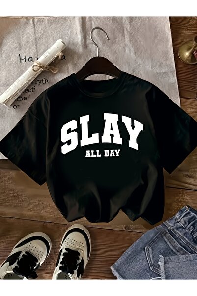 uyguntarz Tricou unisex cu design imprimat Slay All Day