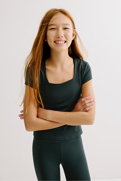 H&M Kare Yakalı Spor Üstü DryMove™