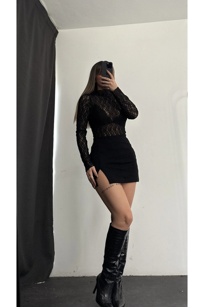 nona butik Bluză din dantelă Diana - Negru