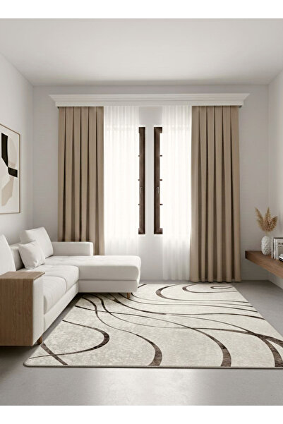 Brillant CAMEL Renk 1/3 SIK PİLE Petek Dokuma Yumuşak Yapılı Panama Fon Perde