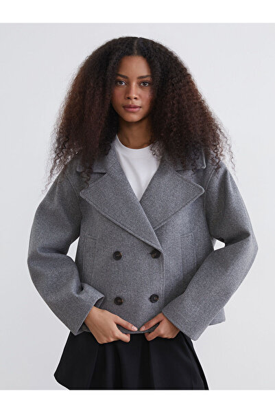 LC Waikiki Özmarka New Season Double-Breasted Collar Women's Cashmere Jacket