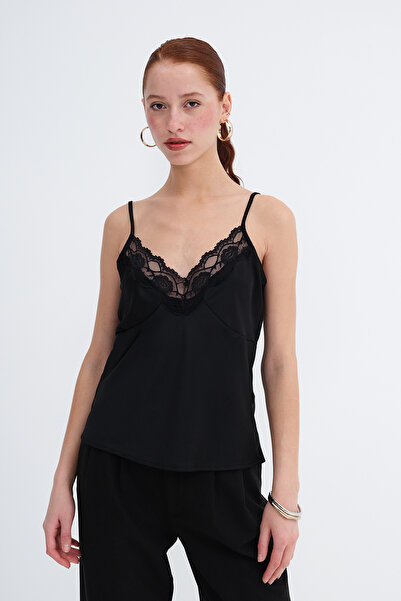 Addax Satin Lace Tank Top A17758