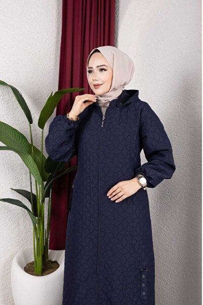 Pamuk Butik Women's Zipper Closure Full Length Quilted Coat