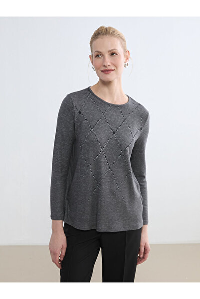 LC Waikiki Rmz Gi̇yi̇m Farkiyla Zero Roba Collar Embroidered Women's T-Shirt