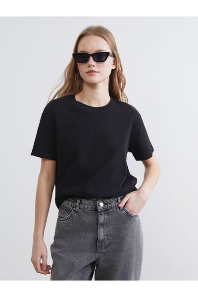 LC Waikiki Sparkling Choices from Shining Store Zero Roba Collar Women's T-Shirt