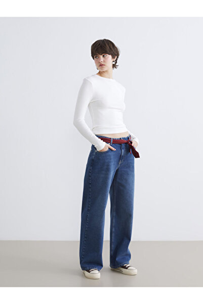 LC Waikiki Blue Wideleg Women's Jean Trousers