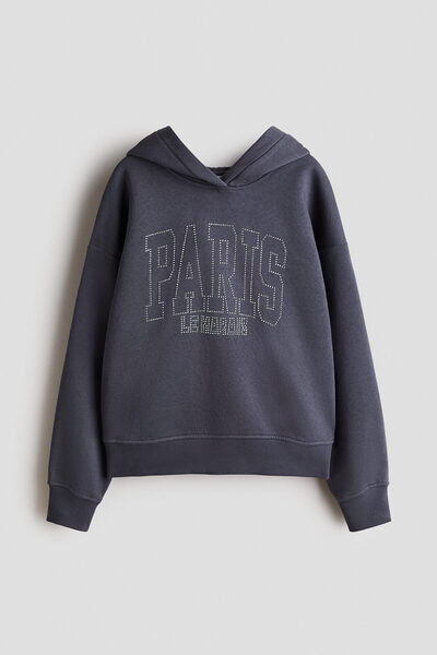 H&M Motif Detaylı ve Kapüşonlu Oversize Üst