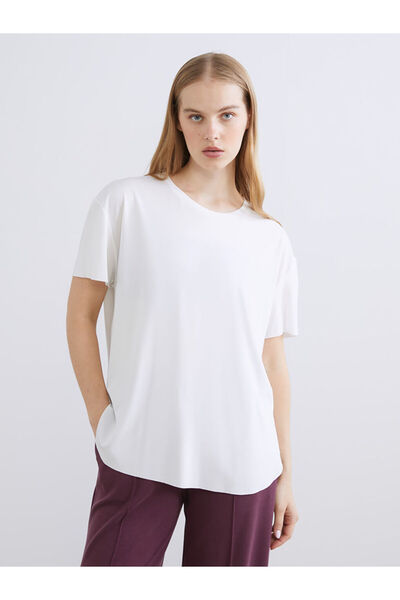LC Waikiki White Crew Neck Women's Sports T-Shirt
