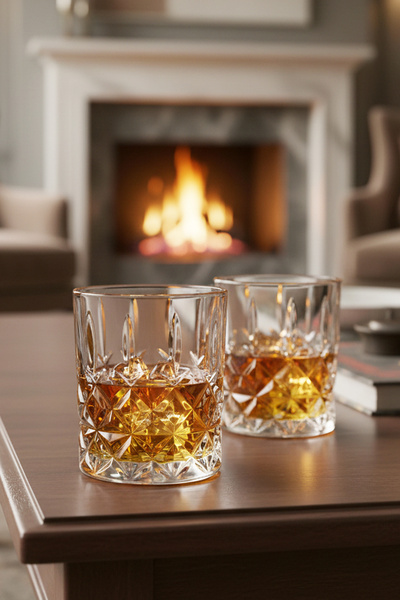 Amandus Warmø - Set of 2 Glass Cups 250 ml Handmade Soft Drink Glasses