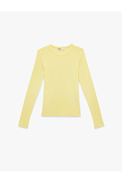 Koton Tricou din bumbac slim fit cu mânecă lungă guler rotund