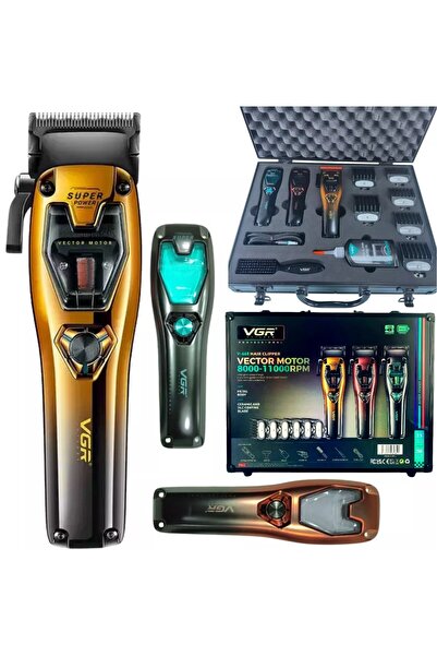 VGR V-668 PROFESYONEL SAÇ SAKAL TIRAŞ SETİ 2 YEDEK KASALI ÇANTALI