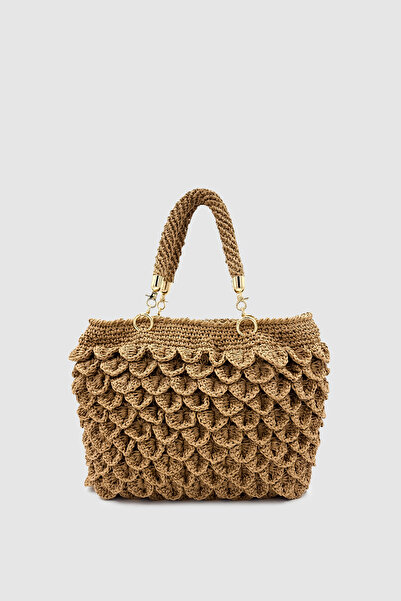 Wuclo Artia Timsah Sırtı Örgü Modelli %100 El Yapımı Hasır El, Kol ve Omuz Ça...