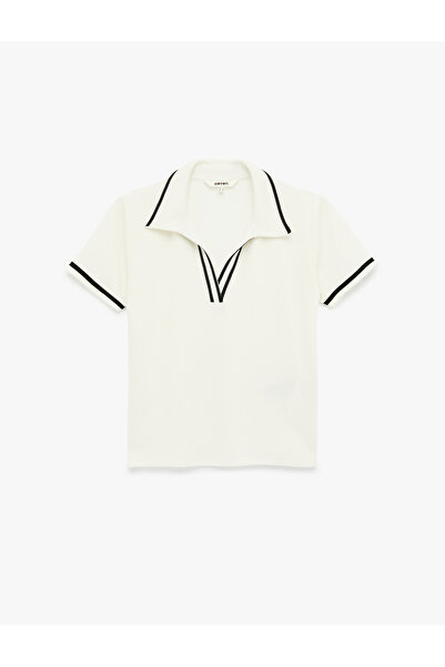 Koton Slim Fit Short-Sleeved Striped Polo Neck T-Shirt