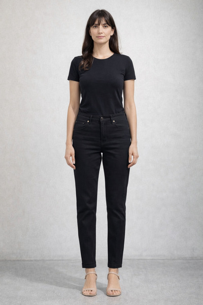 LEVİNA Upper Pocket Canvas Skinny Leg Trousers