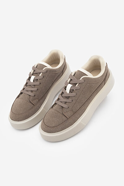 Marjin Women's Sneaker Lace-Up Thick Sole Sports Shoes Domen Mink Suede