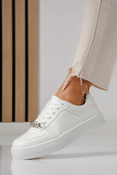 Zaira Γυναικεία λευκά πάνινα παπούτσια από οικολογικό δέρμα Olivia #24170 - 40