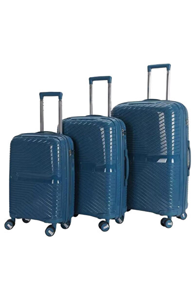 POGAGO 3 Piece Polypropylene Luggage Set Unbreakable Lightweight Soft Shell T...