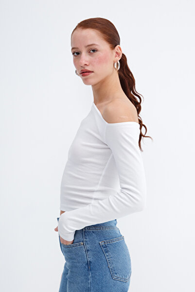 Addax Boat Neck Long Sleeve Blouse B1879