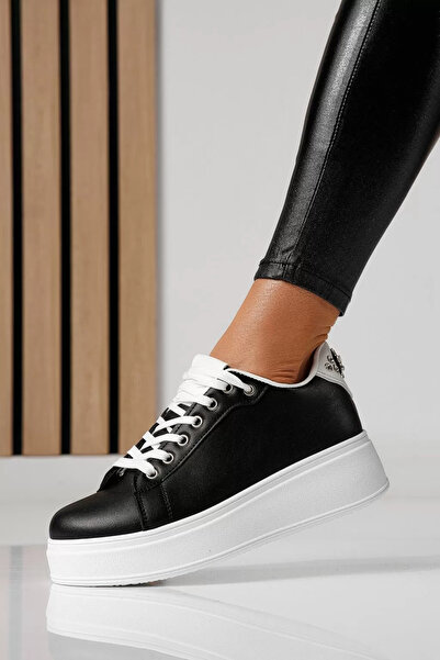 Zaira Adidasi dama negri din piele ecologica Azaleea #24004 - 40