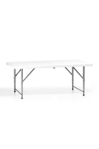 NO BRAND Masa pliabila camping, evenimente, gradina Alba 122x60x74(h) cm