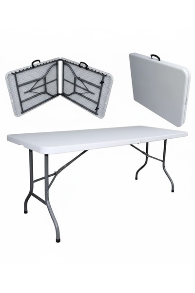 NO BRAND Masa pliabila camping, evenimente, gradina Alba 180x70x74(h) cm