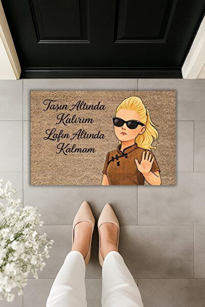 Dormot سجادة مدخل حديثة بطباعة رقمية - أنا أبقى تحت الحجر وأنا أبقى تحت الكلم...