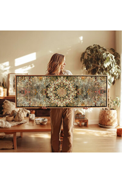 woodhomeworks Tek Parça Gerçek Ahşap Yatay Panorama Çerçeveli Tablo antik halım