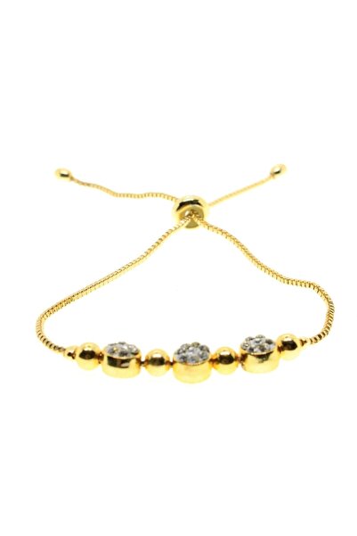 Triple Paste Elevator Bracelet with Gold Color Zircon Stone - 1033