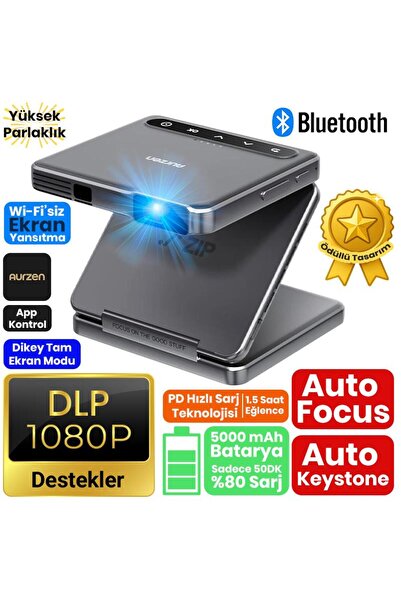 Vankyo Aurzen ZIP Katlanabilir DLP 1080P Destekli Bataryalı Projeksiyon Cihaz...