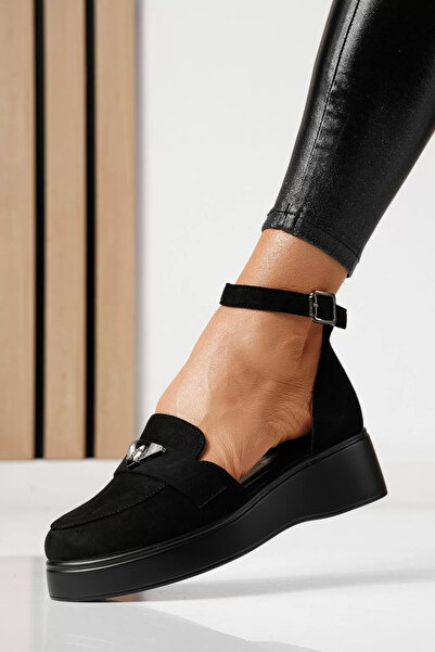 Zaira Pantofi casual dama negri din piele ecologica intoarsa Evelina #24097 - 40