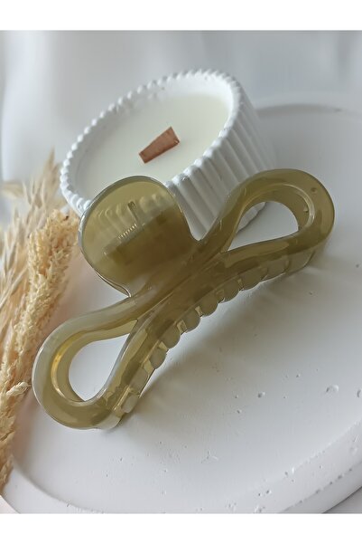 La fee aksesuar Khaki Green Soft Colored Women's Hair Clip Bone Hairpin