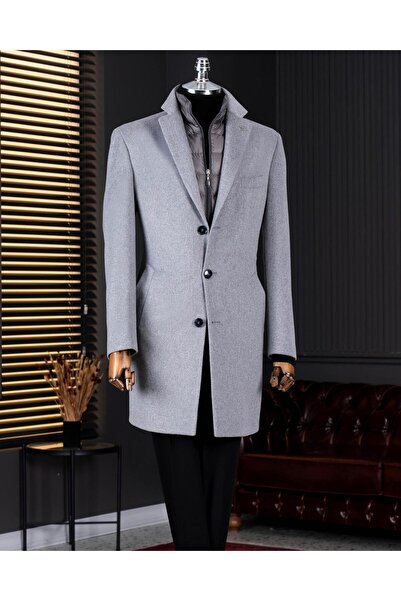 TerziAdemAltun Italian Style S Slim Fit Mono Collar Wool Blended Cashmere Men...