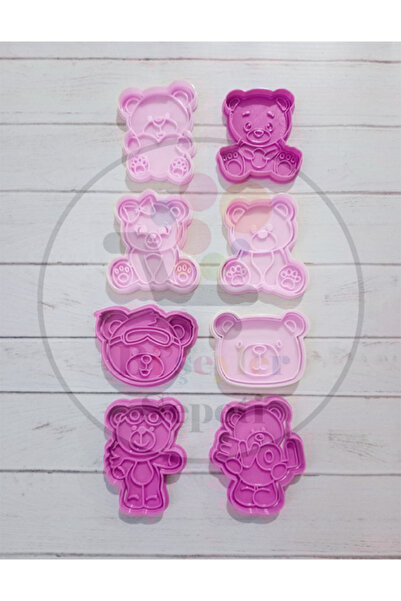 Bi'şeyler Sepeti قالب بسكويت على شكل دب - قاطع بسكويت على شكل دب - 8 أشكال 16...